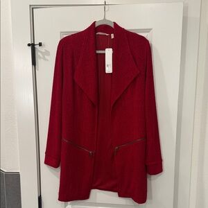 Soft Surroundings Red Textured Blazer